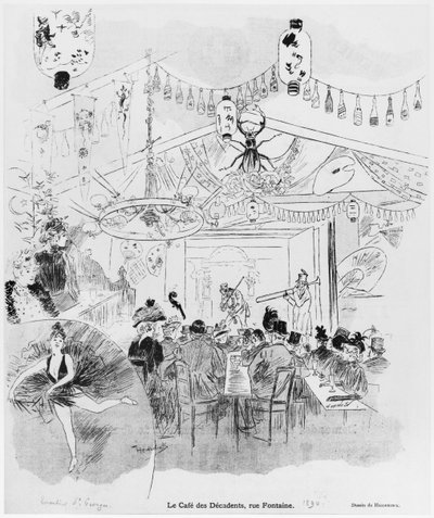 Café des Décadents, 16bis rue Fontaine, Parigi, 1890 da Oswald Heidbrinck