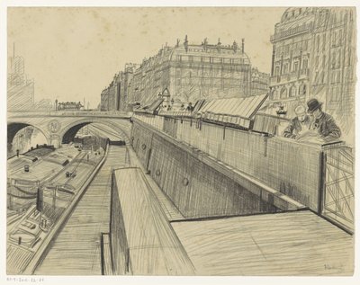 Veduta del Quai des Grands-Augustins a Parigi da Oswald Heidbrinck