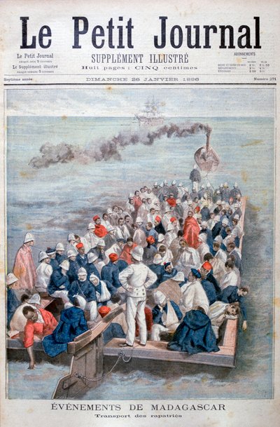 Eventi in Madagascar: Il Rimpatrio delle truppe francesi, 1896 da Oswaldo Tofani