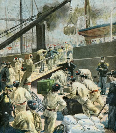 Imbarco di truppe francesi da Oswaldo Tofani