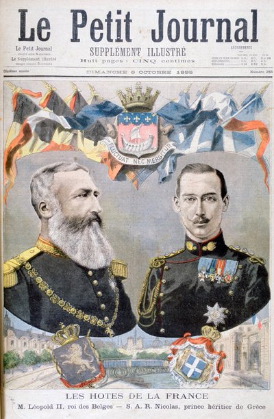 Re Leopoldo II del Belgio e il principe Nicola di Grecia e Danimarca, 1895 da Oswaldo Tofani