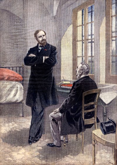 Paul Deroulede con il suo avvocato nella prigione La Santé da Oswaldo Tofani