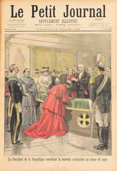 Il nunzio apostolico riceve il cappello rosso dal Presidente della Repubblica Francese, da Le Petit Journal, 19 luglio 1896 da Oswaldo Tofani
