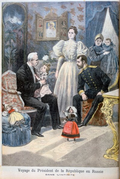 Lo zar Nicola II di Russia e Félix Faure, presidente della Repubblica Francese, 1897 da Oswaldo Tofani
