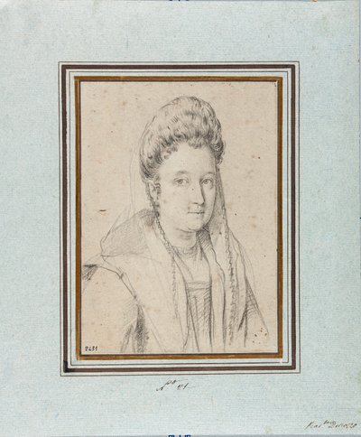 Ritratto di Costanza Sforza di Santa Flora (1550-1617), Duchessa di Sora e Moglie di Giacomo Boncompagni. Disegno di Ottavio Leoni (1578-1630) da Ottavio Mario Leoni