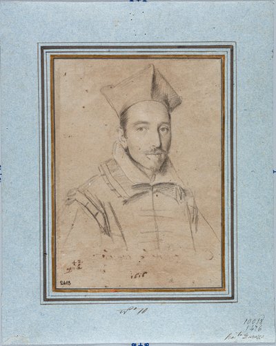 Ritratto di prelato probabilmente il Cardinale Francesco Maria Bourbon Del Monte Santa Maria (1549-1627). Disegno di Ottavio Leoni (1578-1630) 1616 Genova, Musei di Strada Nuova, Fondo Disegni, inv 2418 da Ottavio Mario Leoni