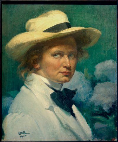 Autoritratto con cappello bianco da Ottilie Roederstein