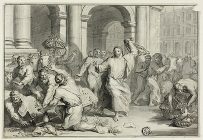 Cristo scaccia i cambiavalute dal tempio da Ottmar Elliger the Younger