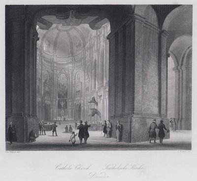 Chiesa cattolica, Dresda (incisione) da Otto (after) Wagner