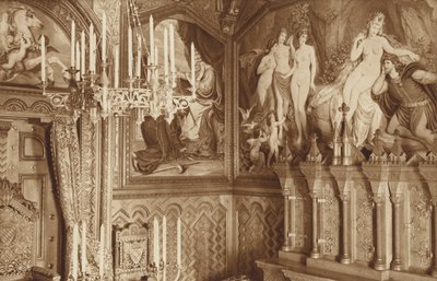 Castello di Neuschwanstein del re bavarese, studio, immagini della leggenda di Tannhäuser da Otto Ballerstedt
