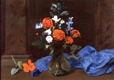 Natura Morta di Fiori in un Vaso di Vetro da Otto Didrik (attr.to) Ottesen