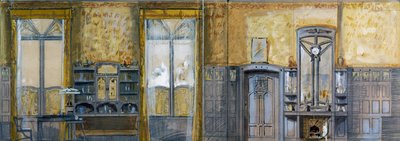 Progetto per lo studio del Granduca Ernst Ludwig von Hessen-Darmstadt (1868-1937), disegnato da Otto Eckmann (1865-1902). XIX secolo da Otto Eckmann