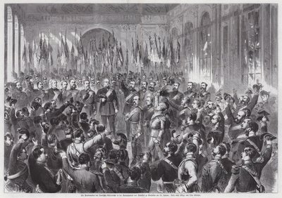 Proclamazione del re Guglielmo I di Prussia come imperatore di Germania, Sala degli Specchi, Palazzo di Versailles, Francia da Otto Edmund Guenther