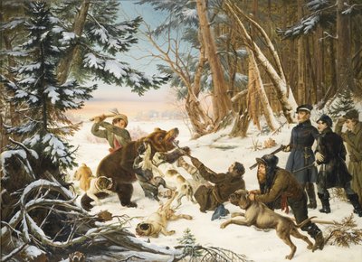 Lo zarevic Alessandro Nikolaevič a caccia di orsi nei dintorni di Mosca, 1843 da Otto Grashof
