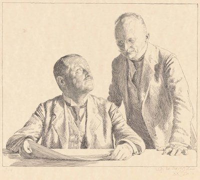 Doppio ritratto dei collezionisti Guido von Usedom e Gustav von Houwald da Otto Greiner (signed by artist)