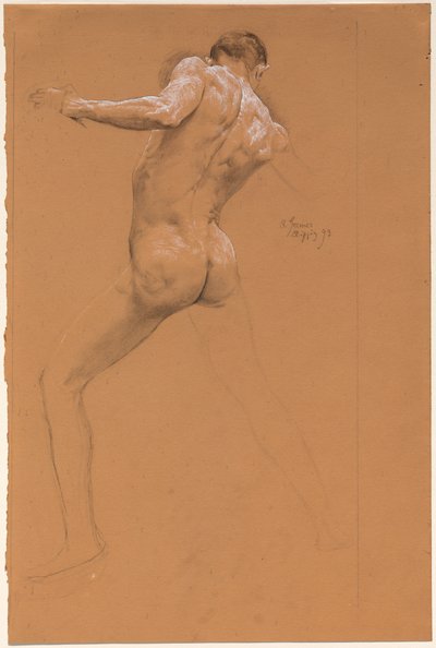 Nudo maschile in piedi da dietro da Otto Greiner