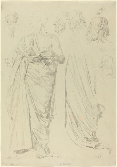 Studi di Uomini in Toghe (recto) da Otto Greiner