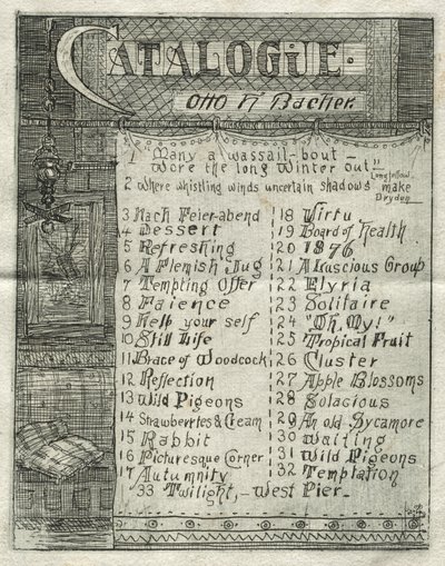 Catalogo, 1878 da Otto H. Bacher