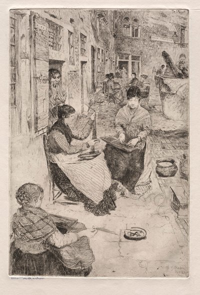 Incisioni di Venezia: infilatori di perle, 1882 da Otto H. Bacher