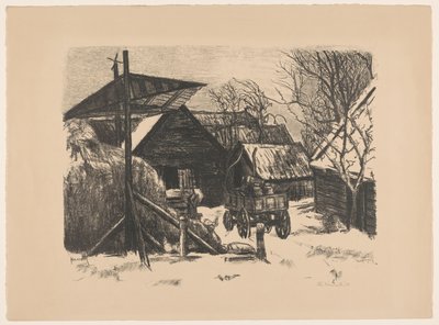 Cortile di fattoria nella neve da Otto Hanrath (signed by artist)