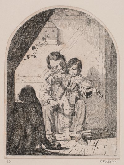 Il ragazzo impara a suonare il violino da Otto Haslund