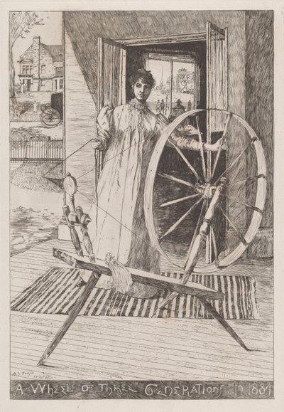 Alla ruota del filatoio, c. 1884 da Otto Henry Bacher