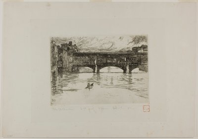 Ponte Vecchio, lastra distrutta da Otto Henry Bacher