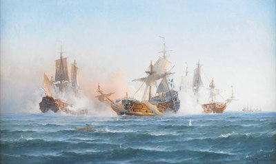 HMS Wachtmeister che Combatte contro la Squadra Russa il 4 giugno 1719 (1902) da Otto Ludvig Richarde