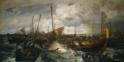 La battaglia di Svolder, c.1883-4 da Otto Ludvig Sinding
