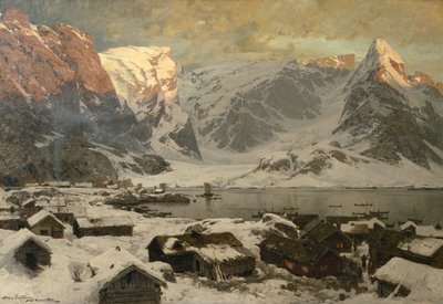 Vista da Reine nelle Lofoten, c.1886 da Otto Ludvig Sinding