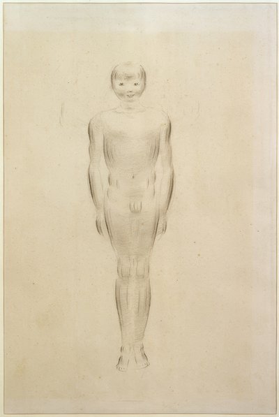 Nudo maschile con gambe chiuse e braccia distese da Otto Meyer Amden