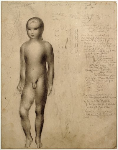 Nudo di ragazzo in piedi (studio) da Otto Meyer Amden
