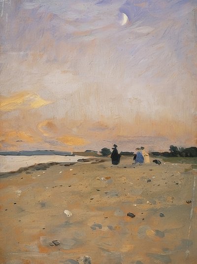 Paesaggio Fluviale con Luna Crescente, 1885 o c. 1889 da Otto Modersohn