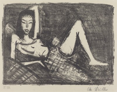 Ragazza su un divano da Otto Müller