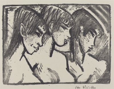 Tre Ragazze di Profilo da Otto Müller