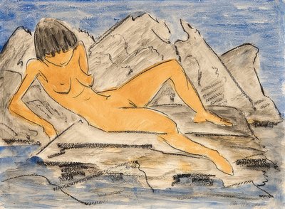 Nudo femminile sdraiato vicino all