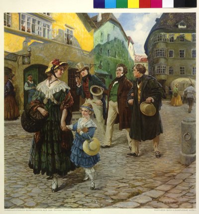 Franz Schubert a passeggio con amici da Otto Robert Nowak