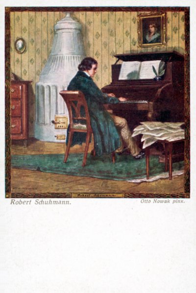 Robert Schumann che suona il pianoforte da Otto Robert Nowak