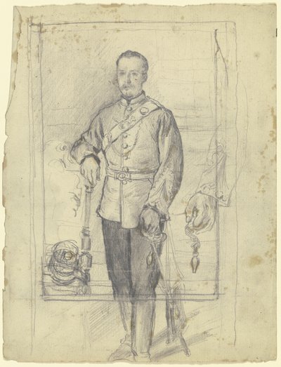 Ritratto di un uomo in uniforme da Otto Scholderer