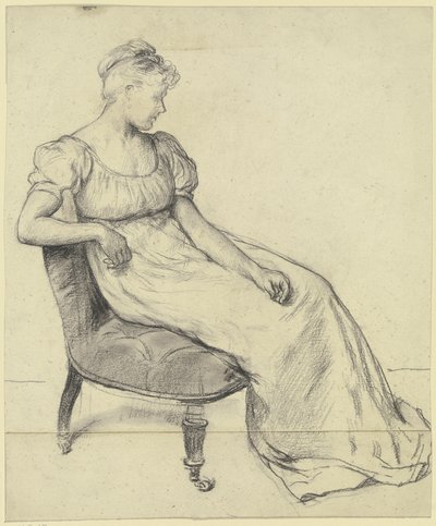 Donna seduta da «Preparazione per il ballo in costume» da Otto Scholderer