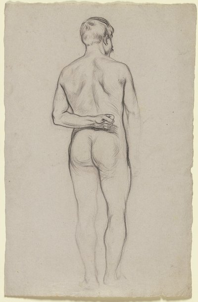 Nudo maschile in piedi visto da dietro da Otto Scholderer