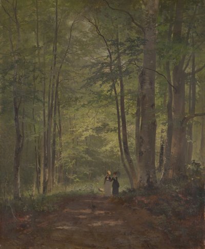 Interno del bosco con figure da Otto Seitz