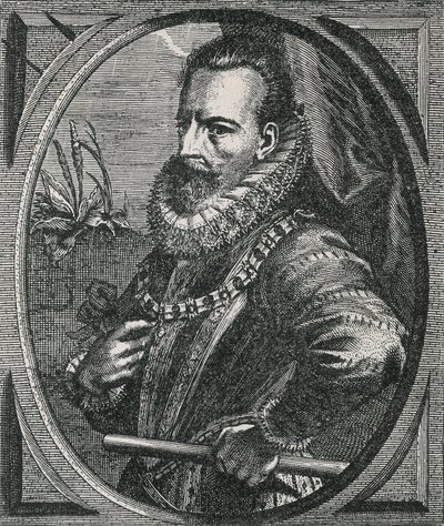 Ritratto del condottiero Alessandro Farnese, Duca di Parma, governatore dei Paesi Bassi (1545-1592) (incisione) da Otto van Veen