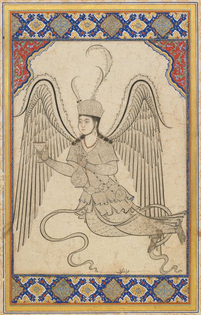 Angelo, volante, con coppa e fiasco di vino da Ottoman School