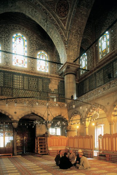 Architettura, Arte Ottomana: Interno della Moschea Blu o Sultanahmet Camii costruita da Mehmet Aga (1609-1616). Turchia, Istanbul da Ottoman School