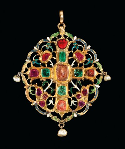 Reliquiario armeno con gemme e smalto da Ottoman School