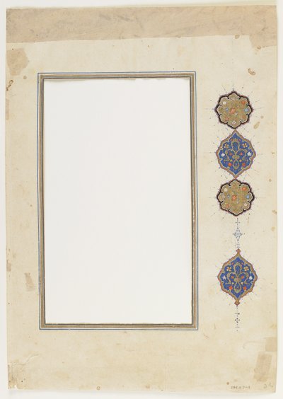Foglio da un Corano (bordo), manoscritto staccato, seconda metà del XVI secolo da Ottoman School