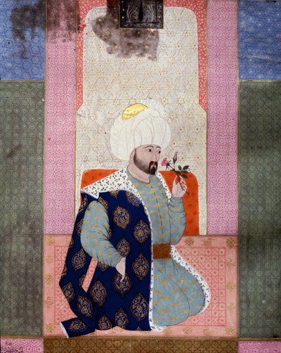Impero Ottomano: ritratto del Sultano Ottomano Mehmet (o Mehmed o Mohammed) Celebi I (1389-1421). Miniatura dal manoscritto (Ms. 1973, folio 62a) 