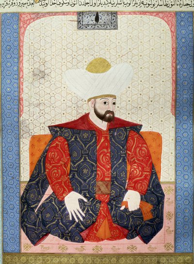 Ritratto del Sultano Ottomano Murad I (1326-1389). Miniatura dal manoscritto 