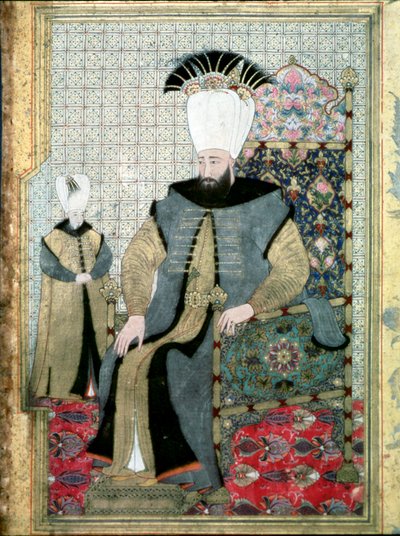 Ritratto del sultano Ahmet III (miniatura) da Ottoman School